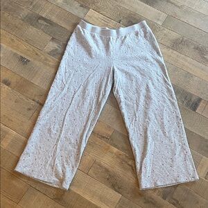 Light Gray Lounge Pants with Pink Heart Detail